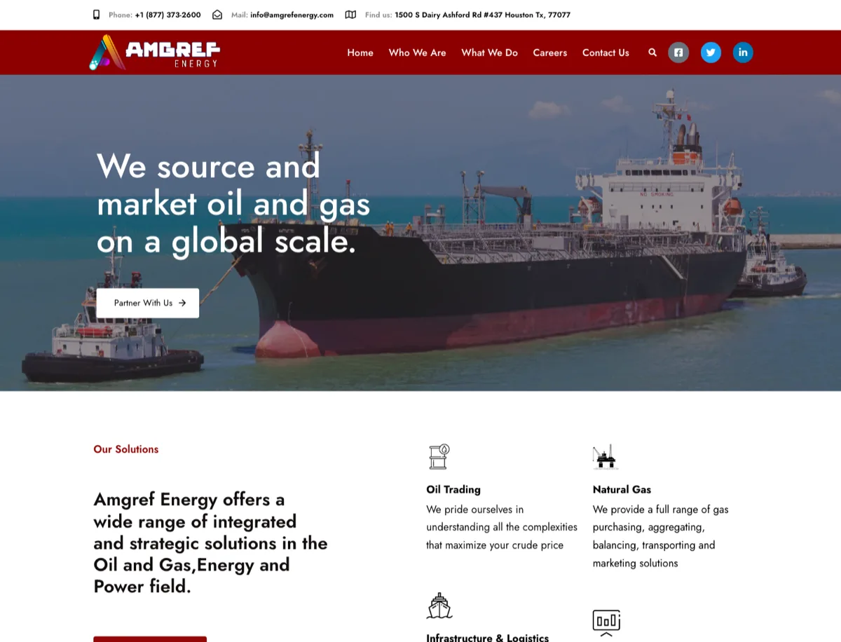 Amgref Energy website designed by DPX