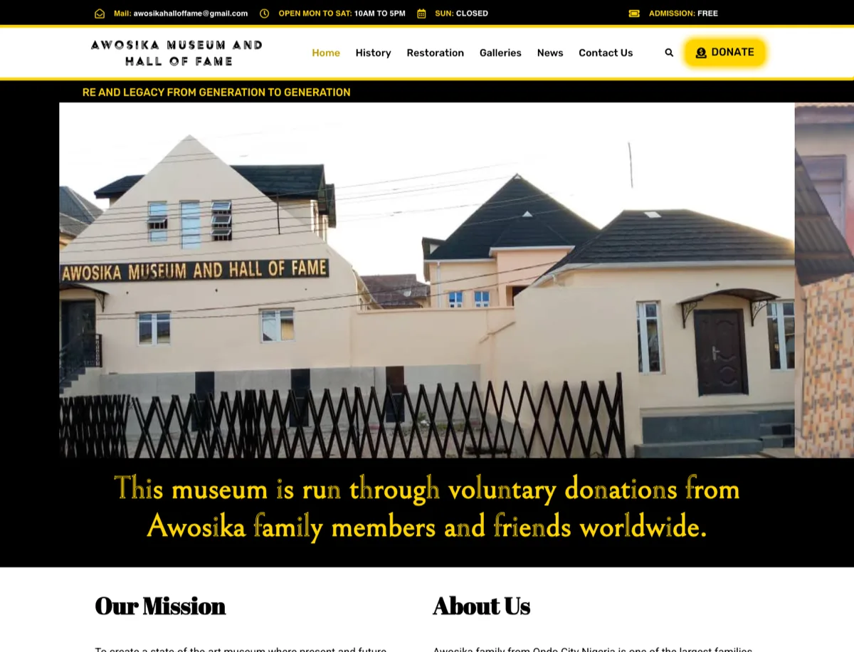 Awosika Museum website