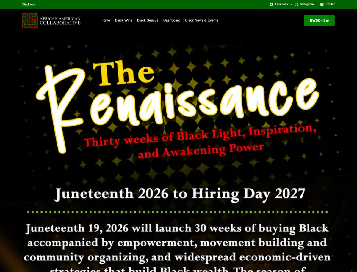 Black Wins website