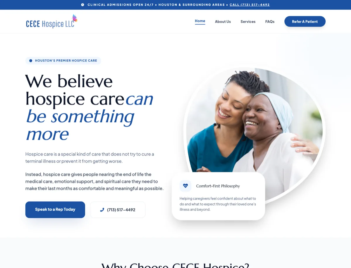 Cece Hospice USA website