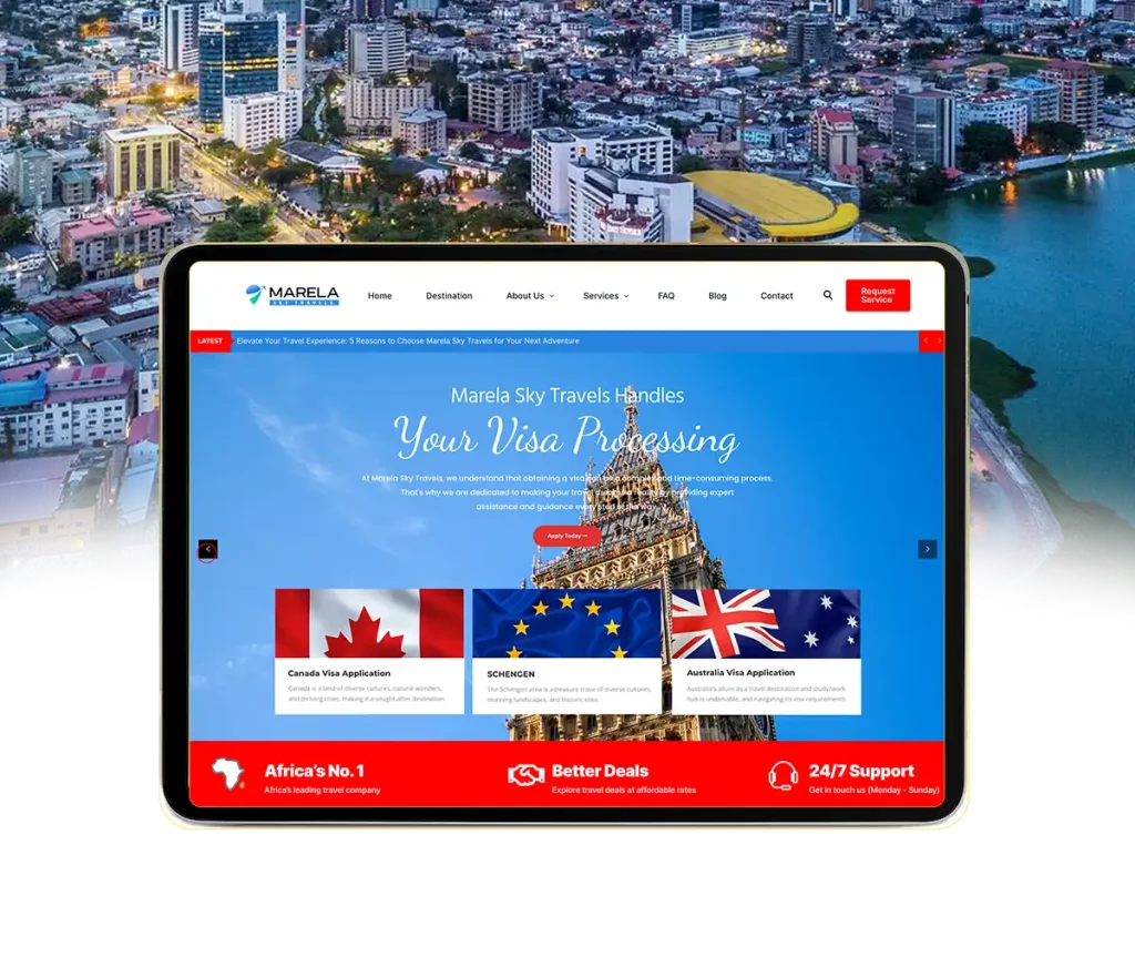 Marela Sky Travels website