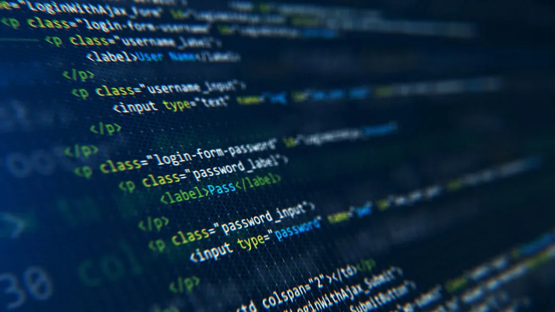 Application source code on a developer's screen